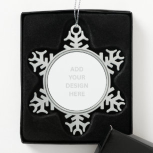 Create Your Own Design Pewter Snowflake Ornament