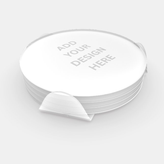 Create Your Own Design Round Acrylic Coaster Set (Set)