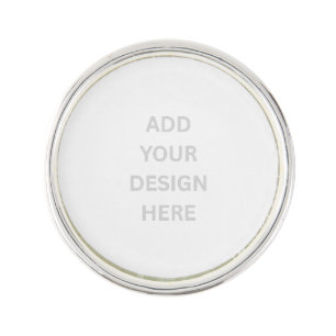 Create Your Own Design Silver Plated Round Lapel Pin