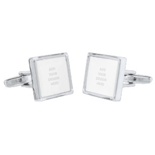 Create Your Own Design Square Cufflinks, Silver  Cufflinks