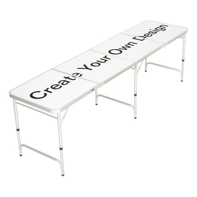 Create Your Own Design White  Beer Pong Table (Angled)