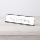 Create Your Own Desk Name Plate (2" x 8"), Silver