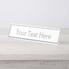 Create Your Own Desk Name Plate (2" x 8"), Silver