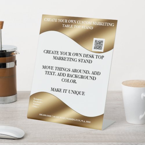 Create your own desktop marketing stand 8x10 pedes pedestal sign