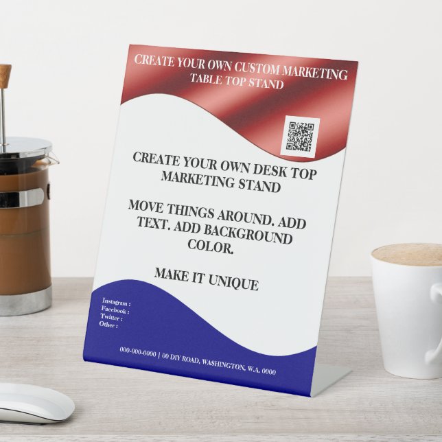 Create your own desktop marketing stand 8x10 pedes pedestal sign (In SItu)