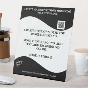 Create your own desktop office marketing stand pedestal sign
