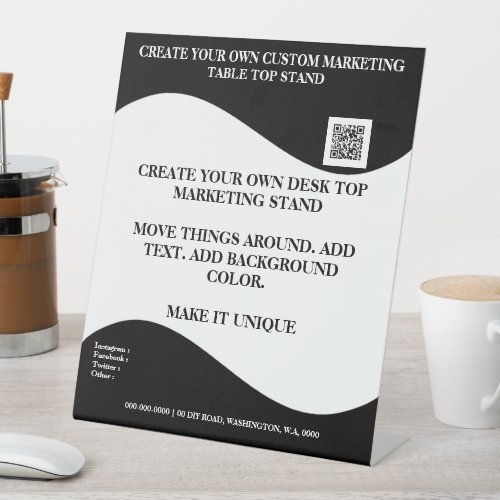 Create your own desktop office marketing stand pedestal sign