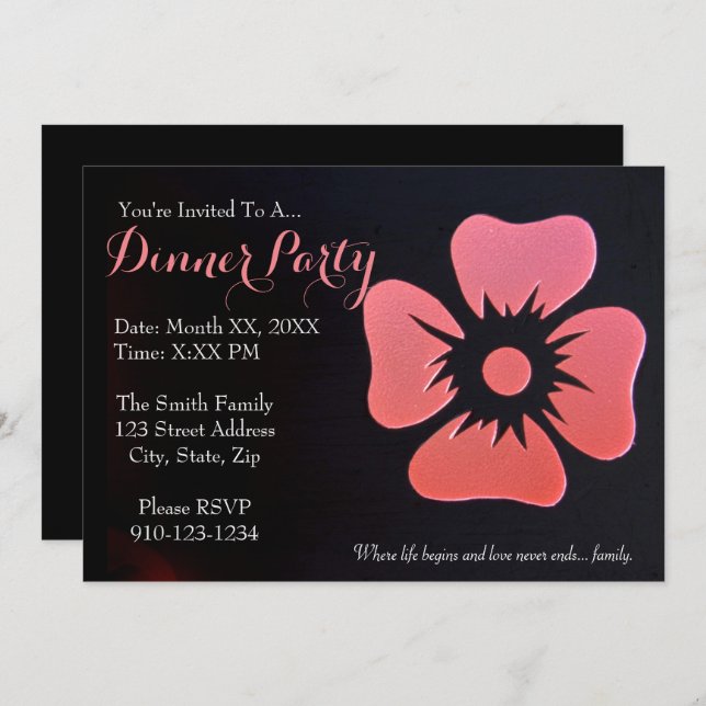Create Your Own Dinner Party Invitation (Front/Back)