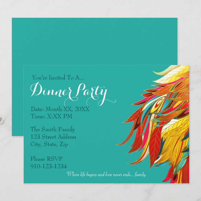 Create Your Own Dinner Party Invitation (Front/Back)