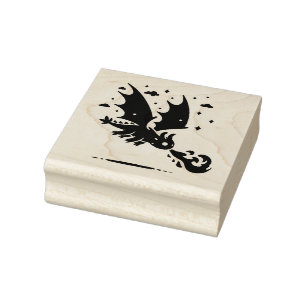 Create Your Own Diving Fire Dragon Fledgling Rubber Stamp