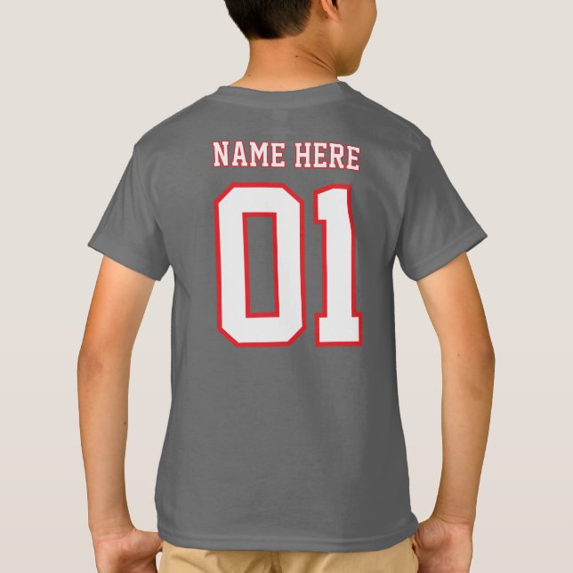 CREATE-YOUR-OWN DIY Custom design Boys Team Number T-Shirt (Back)