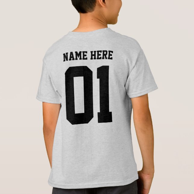 CREATE-YOUR-OWN DIY Custom design Boys Team Number T-Shirt (Back)