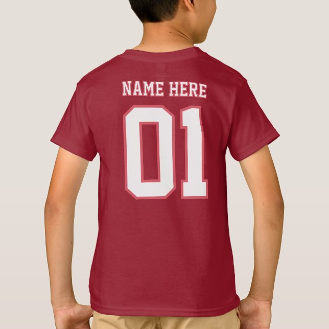 CREATE-YOUR-OWN DIY Custom design Boys Team Number T-Shirt (Back)