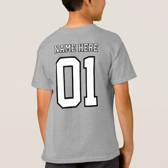 CREATE-YOUR-OWN DIY Custom design Boys Team Number T-Shirt (Back)