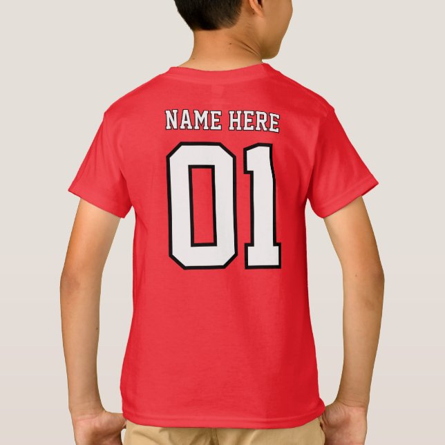 CREATE-YOUR-OWN DIY Custom design Boys Team Number T-Shirt (Back)