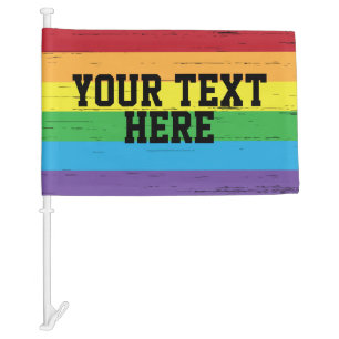 CREATE-YOUR-OWN DIY Custom template Rainbow LGBTQ Car Flag