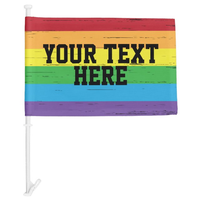 CREATE-YOUR-OWN DIY Custom template Rainbow LGBTQ Car Flag (Front)