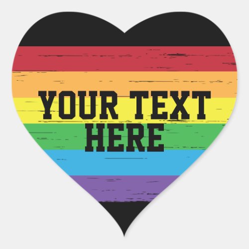 CREATE_YOUR_OWN DIY Custom template Rainbow LGBTQ Heart Sticker