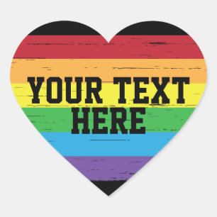 CREATE-YOUR-OWN DIY Custom template Rainbow LGBTQ Heart Sticker