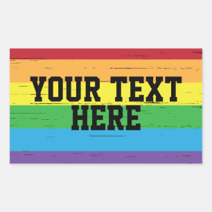 CREATE-YOUR-OWN DIY Custom template Rainbow LGBTQ Rectangular Sticker