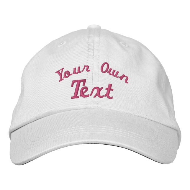 CREATE-YOUR-OWN DIY Custom Text with various fonts Embroidered Baseball Cap (Front)