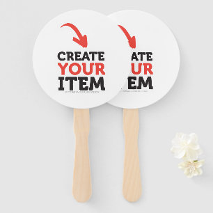 CREATE-YOUR-OWN DIY Custom upload design Round Hand Fan