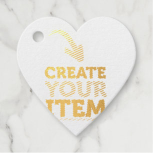 CREATE-YOUR-OWN DIY Custom upload heart wedding Foil Favor Tags