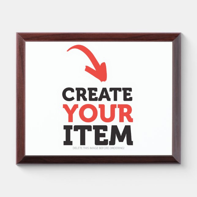 CREATE-YOUR-OWN DIY Custom upload your design Award Plaque (Horizontal)