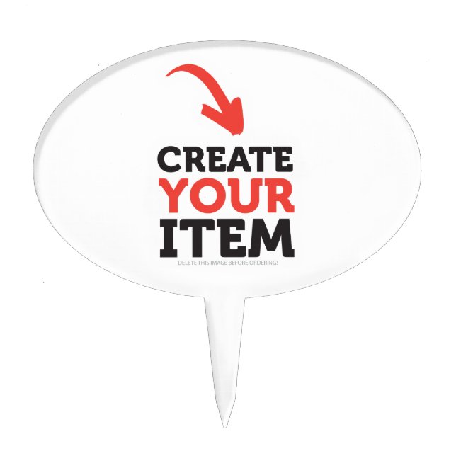CREATE-YOUR-OWN DIY Custom upload your design Cake Topper (Front)