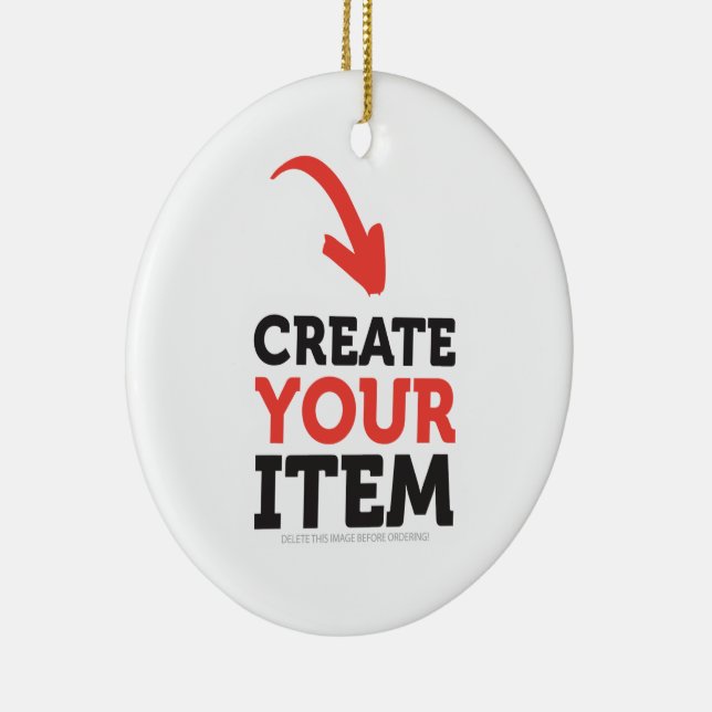 CREATE-YOUR-OWN DIY Custom upload your design Ceramic Ornament (Right)