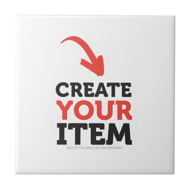 CREATE-YOUR-OWN DIY Custom upload your design Ceramic Tile (Front)