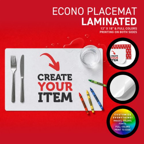 CREATE-YOUR-OWN DIY Custom upload your design kids Placemat