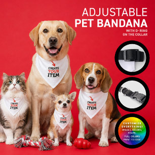 CREATE-YOUR-OWN DIY Custom upload your design Pet Bandana Collar