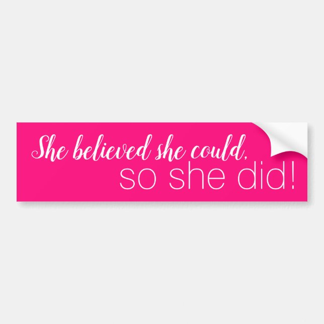 CREATE-YOUR-OWN DIY Custom upload your design pink Bumper Sticker (Front)