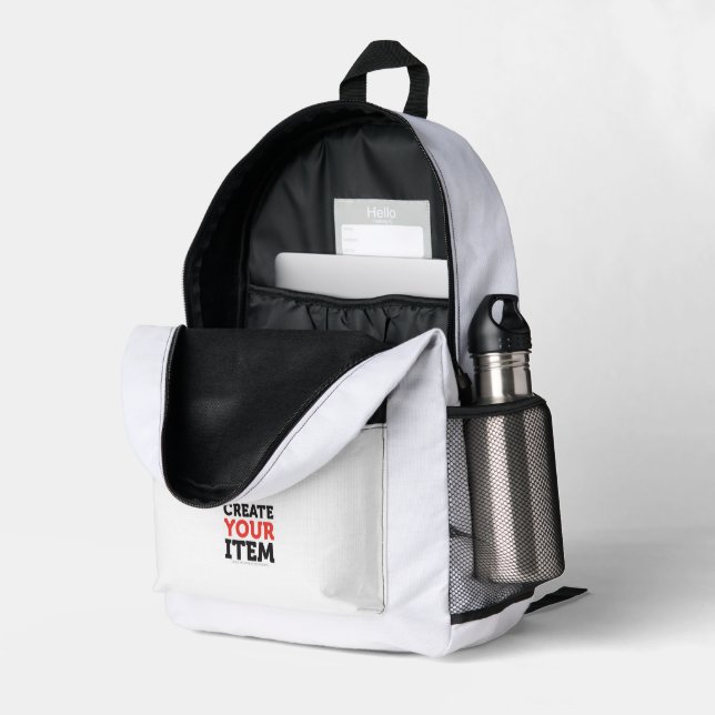 CREATE-YOUR-OWN DIY Custom upload your design Printed Backpack (Back Corner Right (Open))