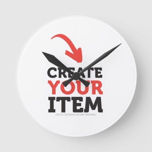 CREATE_YOUR_OWN DIY Custom upload your design Round Clock