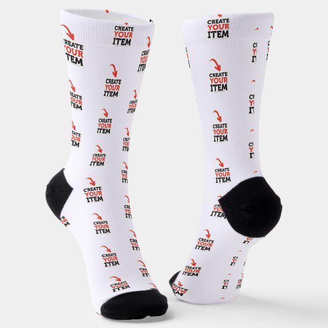 CREATE-YOUR-OWN DIY Custom upload your design Socks (Angled)