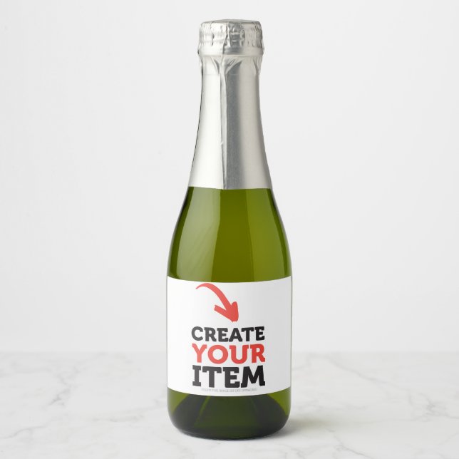 CREATE-YOUR-OWN DIY Custom Upload your design Sparkling Wine Label (Front)