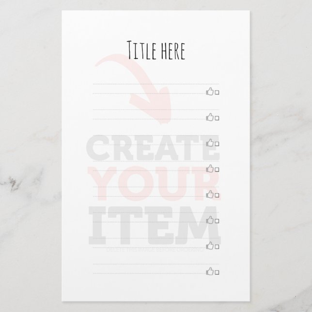 CREATE-YOUR-OWN DIY Custom upload your design Stationery (Front)