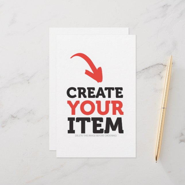 CREATE-YOUR-OWN DIY Custom upload your design Stationery (Front/Back In Situ)