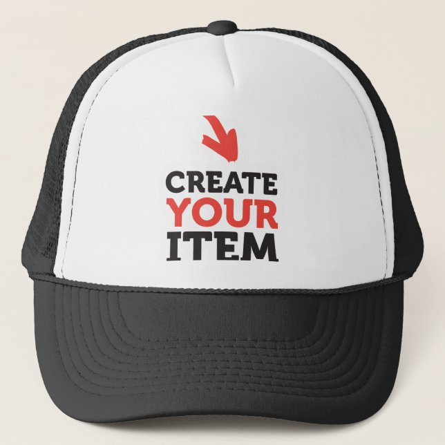 CREATE-YOUR-OWN DIY Custom upload your design Trucker Hat (Front)