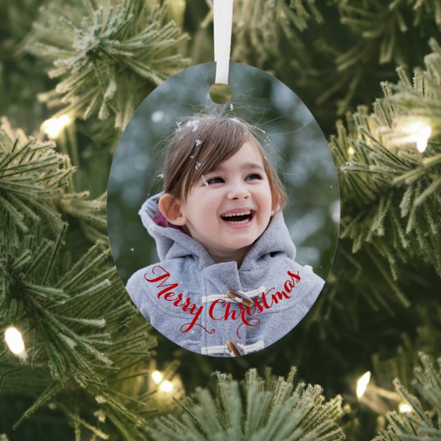 Create Your Own DIY Oval Photo Holiday Christmas Metal Ornament (Insitu)