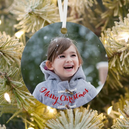 Create Your Own DIY Round Photo Christmas Holiday Metal Ornament