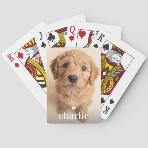 Create Your Own Dog Name Full Frame Photo Poker Cards