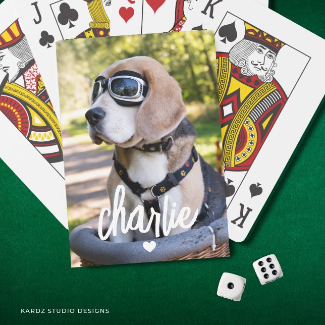Create Your Own Dog Name Photo Playing Cards (Add your dog´s name and favorite picture.)