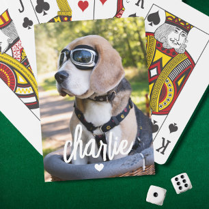 Create Your Own Dog Name Photo Playing Cards