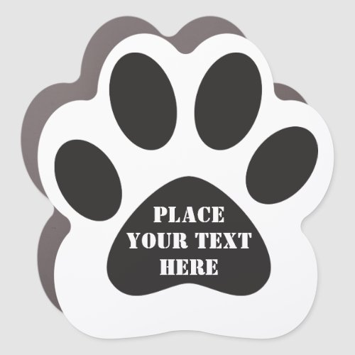 Create Your Own Dog Paw Print  Message Text Car Ma Car Magnet