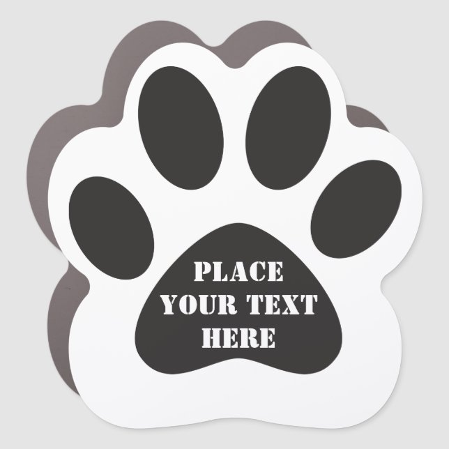 Create Your Own Dog Paw Print  Message Text Car Ma Magnet (Front)
