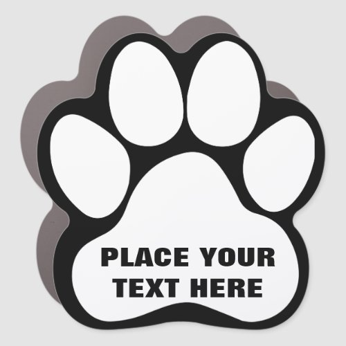 Create Your Own Dog Paw Print  Message Text Car Magnet