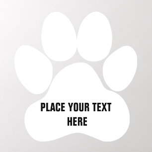 Create Your Own Dog Paw Print Message Text Wall Decal